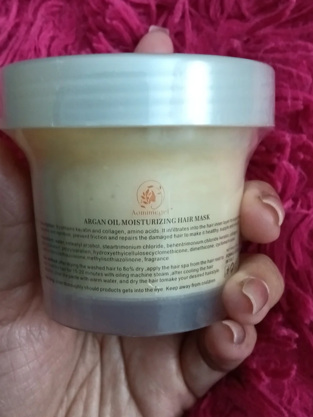 Keratin Protein Argan Oil Moisturizing Hair Mask - Pink